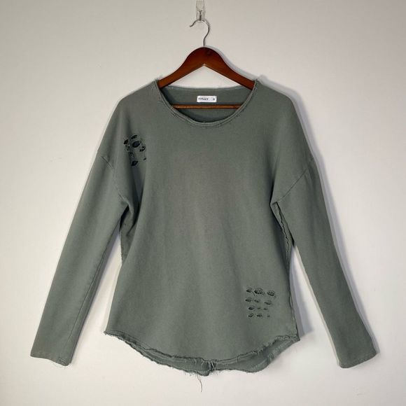 Vitaly Distressed Cotton Sweater Sz M - Picture 1 of 10
